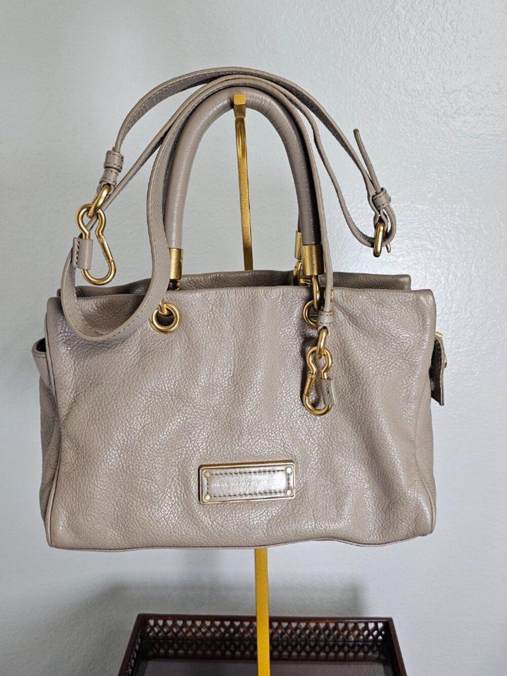 Marc By Marc Jacobs Taupe Beige Pebbled Leather Crossbody Satchel Bag - Picture 4 of 5